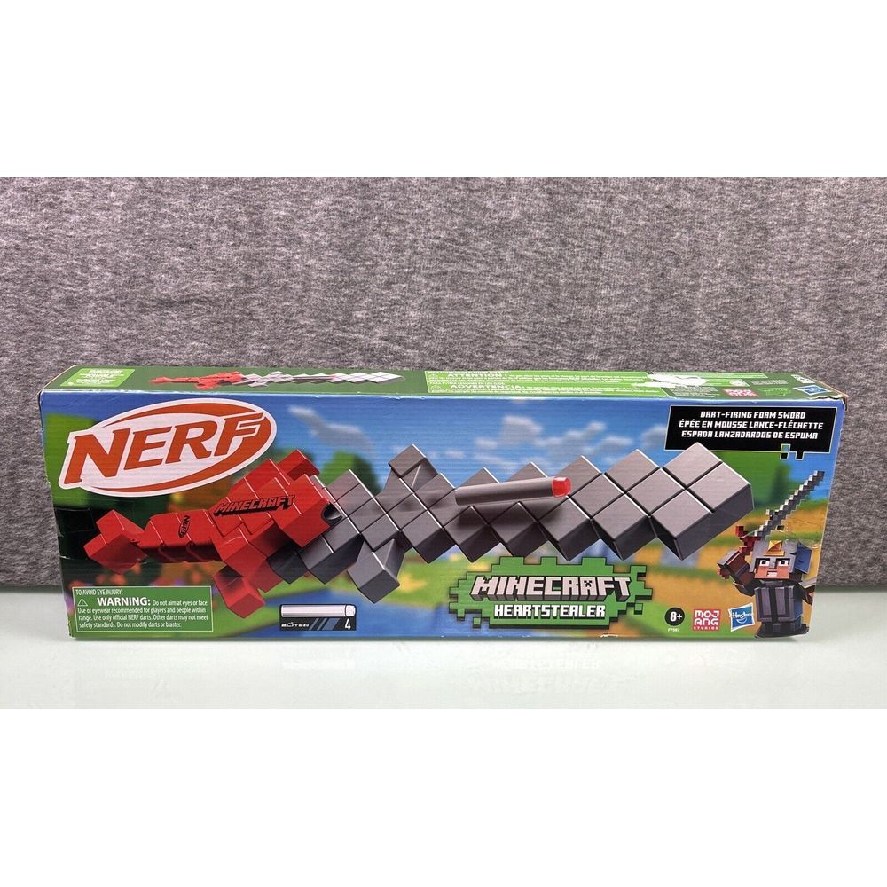 NERF Minecraft Heartstealer Dart‎ Firing Foam Sword Includes 4 Foam Darts New